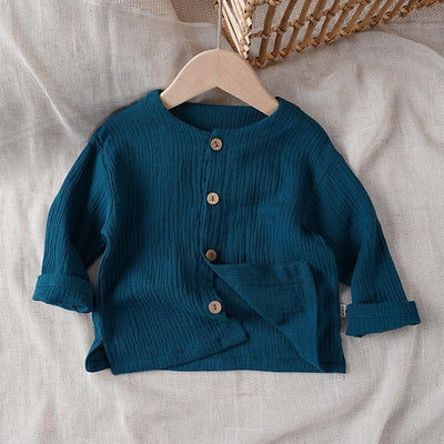 Cardigan de Algodón y Lino para Bebé - Abrigo Manga Larga Color Sólido - Image 15
