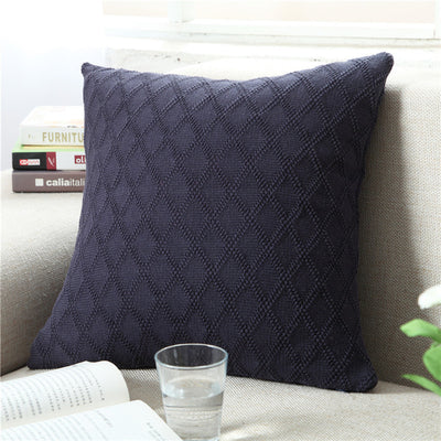 Funda de Almohada Tejida de Color Sólido Estilo Pastoral Europeo - Image 3