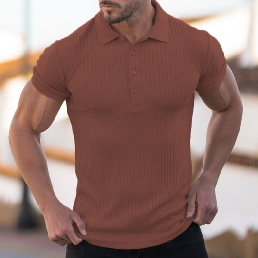 Polo Slim Fit de Algodón Mercerizado Manga Corta - Image 12