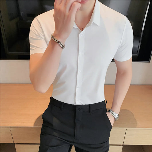 Camisa Deportiva Elástica de Manga Corta para Hombre - Image 9