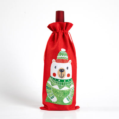Bolsa para Vino con Pintura de Diamantes Navideña Europeo-Americana - Image 13