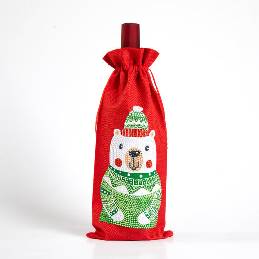 Bolsa para Vino con Pintura de Diamantes Navideña Europeo-Americana - Image 13