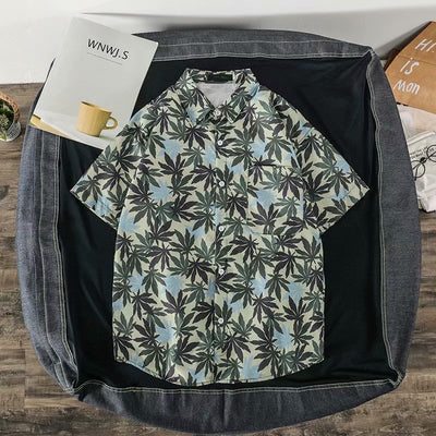 Camisa Suelta Estampada de Manga Corta para Hombre - Image 47