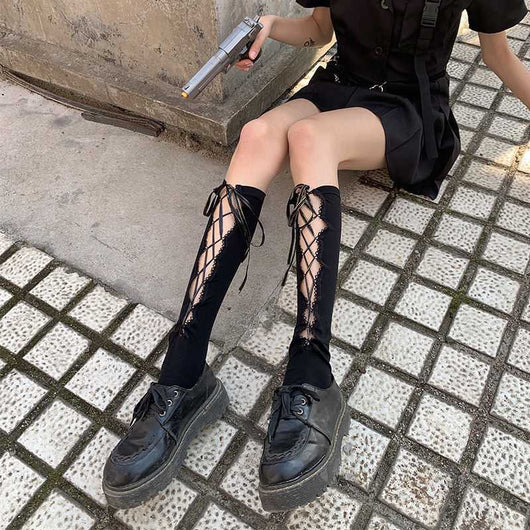 Calcetines Hasta la Rodilla con Tiras Cruzadas - Image 5