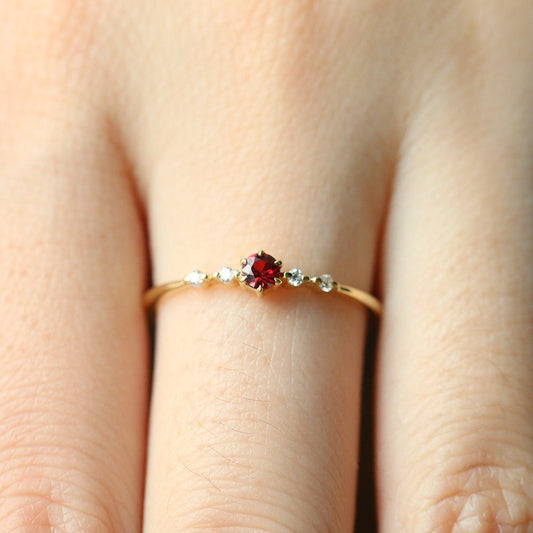 Anillo de Compromiso y Boda en Oro 16k con Rubí y Diamantes para Mujer - Image 2