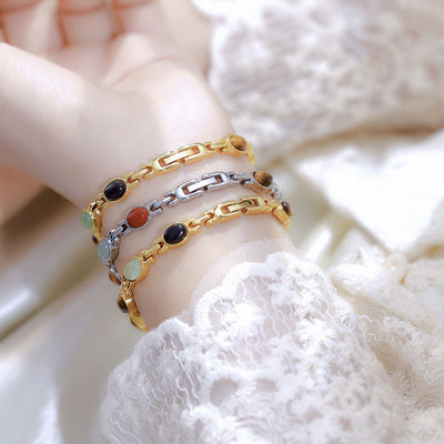 Pulsera de Jade Natural Multicolor Fu Lu Shou - Abundancia y Protección - Image 4