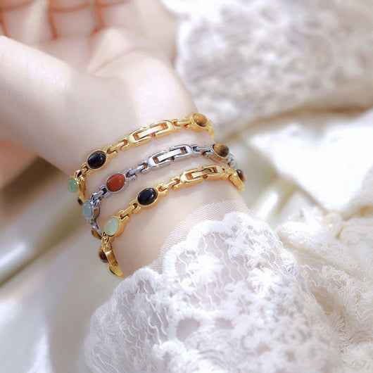 Pulsera de Jade Natural Multicolor Fu Lu Shou - Abundancia y Protección - Image 4
