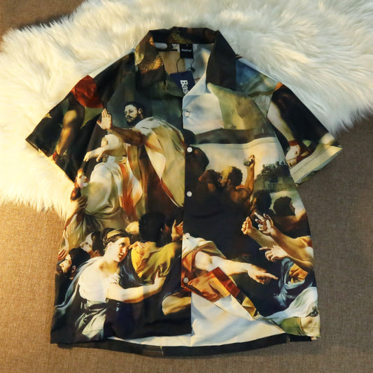 Camisa Hawaiana Retro con Estampado Óleo Artístico - Unisex Oversize Street Hip-Hop - Image 2