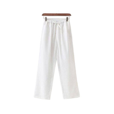 Pantalones de Lino Hombre Corte Recto Retro Sueltos - Image 5