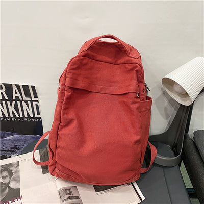 Bolsa de Lona Lavada Gran Capacidad Colores Sólidos para Mujer - Image 5