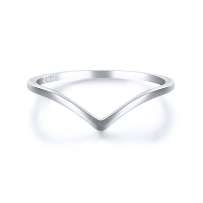 Anillo de Plata Pura Diseño V Minimalista - Image 9
