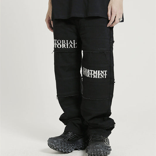 Jeans Rectos Estilo Hip-hop Europeo y Americano con Capas