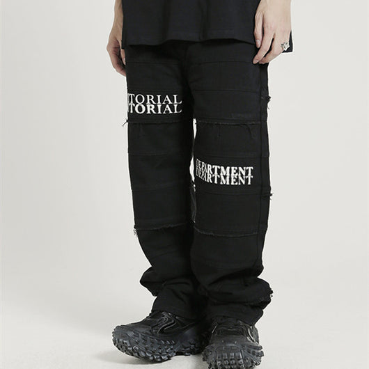 Jeans Rectos Estilo Hip-hop Europeo y Americano con Capas