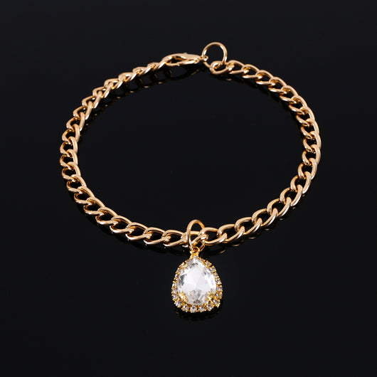 Collar de Gato con Colgante de Cristal y Diamante de Metal - Image 10
