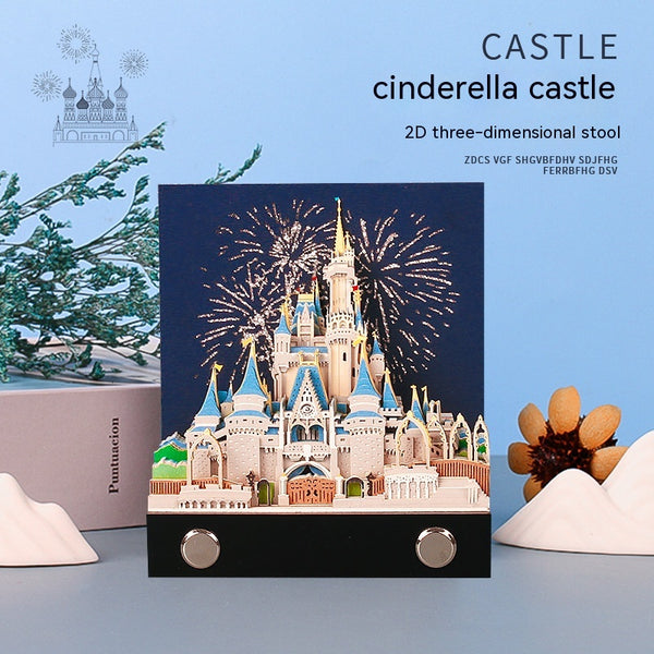 Modelo de Castillo de Cuento de Hadas - Arte en Papel 3D Tallado