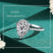 Anillo de Plata 925 con Diamante Simulado Tipo Huevo de Paloma