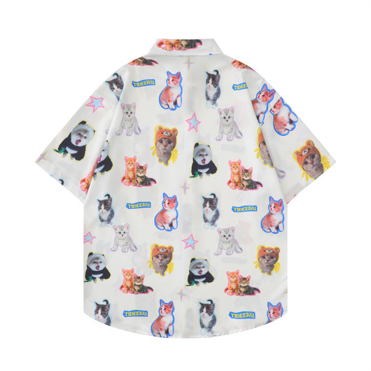 Camisa Estampada con Diseño Gatito para Hombre - Image 9