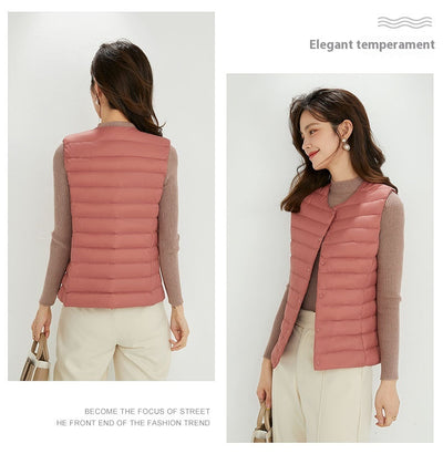 Chaleco Acolchado Ligero para Mujer - Cuello Redondo Cálido y Versátil - Image 45