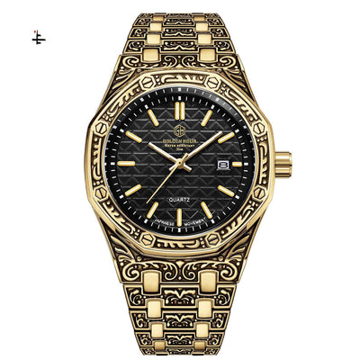 Reloj Mecánico Spiral Crown Negro para Hombre - Casual y Elegante - Image 11