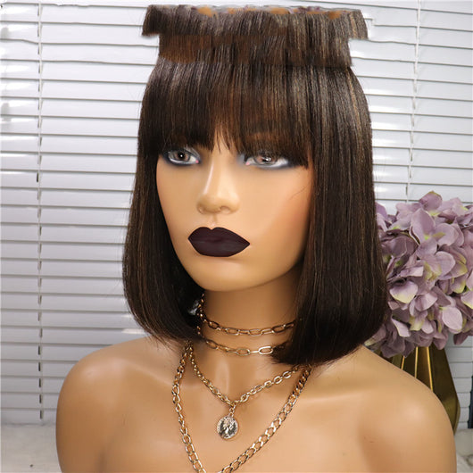 Peluca Frontal de Cabello Real con Flequillo Qi Liuhai - Image 8