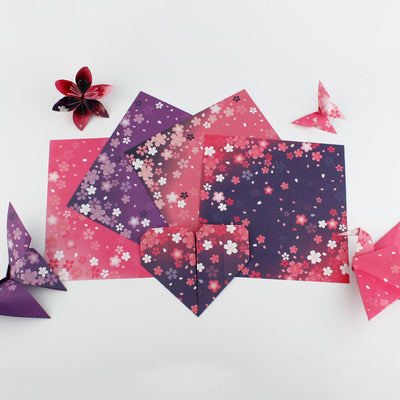 Papel Origami Reversible Bicolor con Estampado Floral Japonés - Image 6