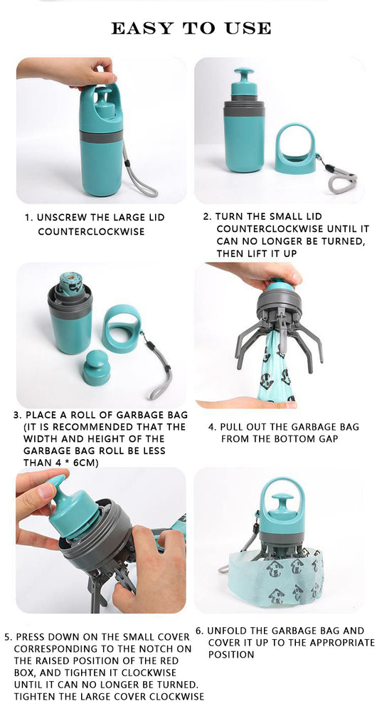 Recogedor de Desechos para Mascotas con Dispensador de Bolsas - Image 15