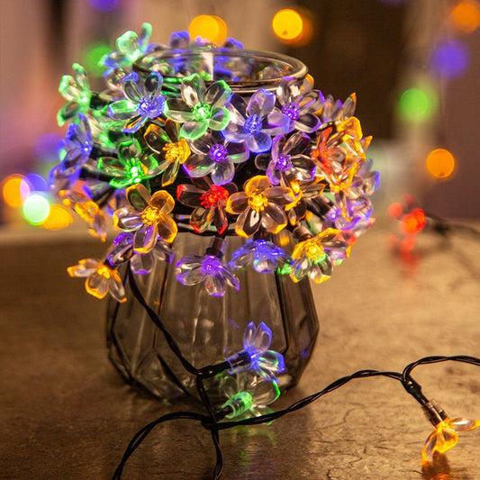 Cadena de Luces LED Solar Flor de Cerezo para Patio Navideño Impermeable - Image 2