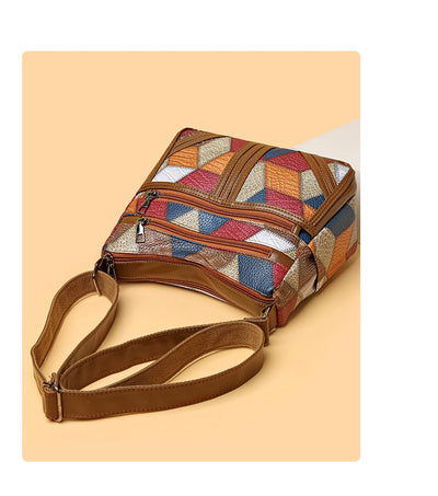 Bolso Bandolera Multicolor con Diseño de Parches Geométricos - Image 15