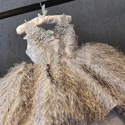Vestido Princesa de Encaje para Niña - Largo a la Rodilla Perfecto para Cumpleaños - Image 3