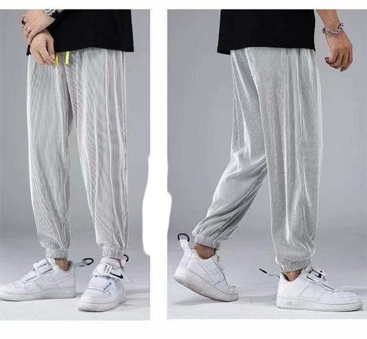 Pantalones Drapeados Ice Silk con Elasticidad para Hombre - Image 2
