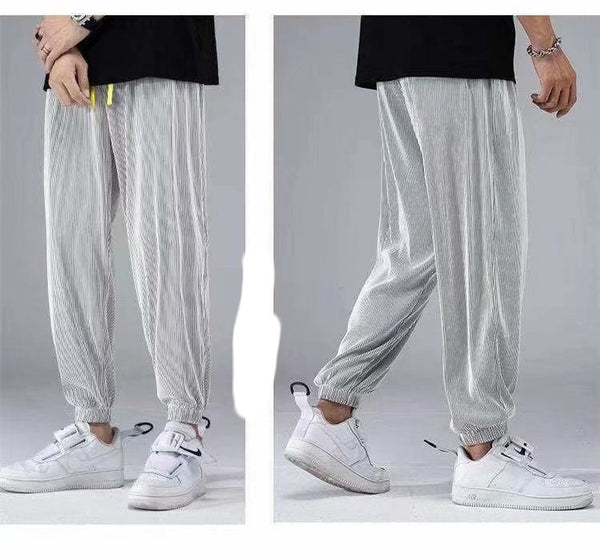 Pantalones Drapeados Ice Silk con Elasticidad para Hombre