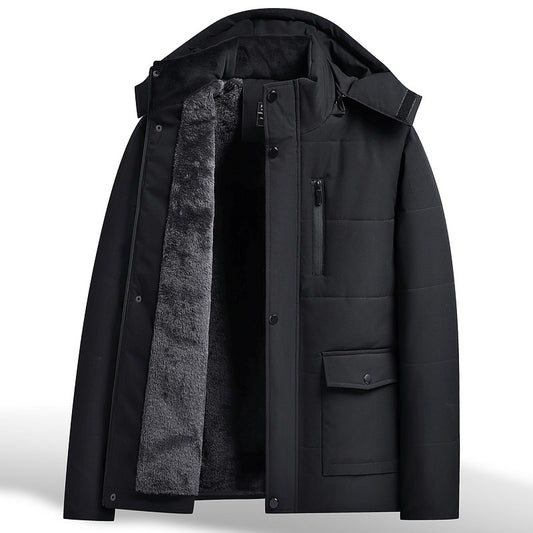 Abrigo Acolchado Térmico para Hombre Adulto Mayor - Chaqueta Gruesa con Capucha
