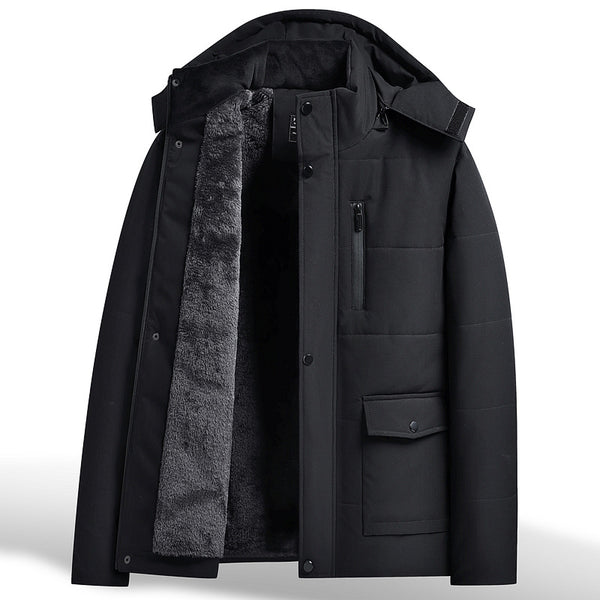 Abrigo Acolchado Térmico para Hombre Adulto Mayor - Chaqueta Gruesa con Capucha