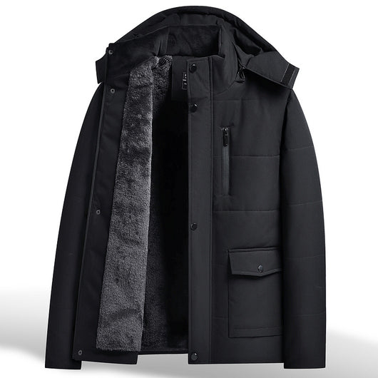 Abrigo Acolchado Térmico para Hombre Adulto Mayor - Chaqueta Gruesa con Capucha