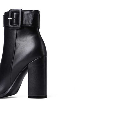Zapatos de Cuero Suave para Mujer con Tacón Grueso Alto - Image 14