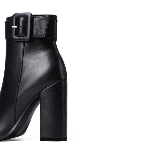 Zapatos de Cuero Suave para Mujer con Tacón Grueso Alto - Image 14