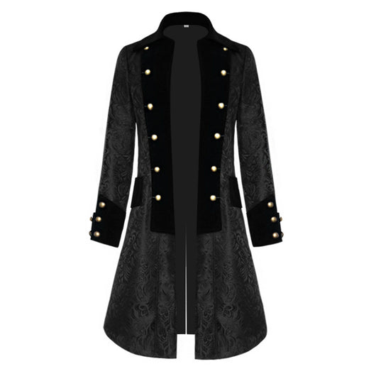 Chaqueta Uniforme Retro Jacquard de Color Sólido para Hombre - Image 6