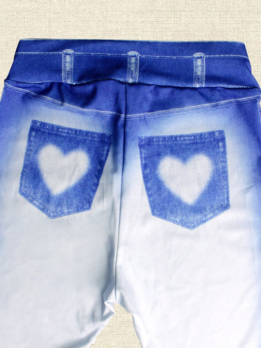 Pantalones de Yoga Slim Fit en Denim con Estampa Compasión y Bolsillo para Mujer - Image 6