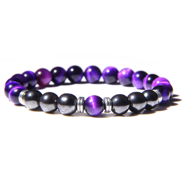 Pulsera Elástica para Hombre en Piedra Ojo de Tigre Natural
