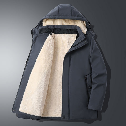 Chaqueta de Invierno para Hombre con Forro Grueso Tipo Borrego - Image 3