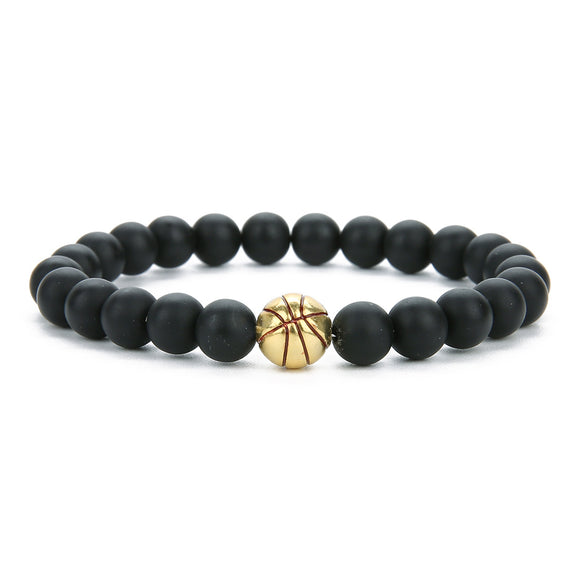 Pulsera de Cuentas con Diseño de Baloncesto