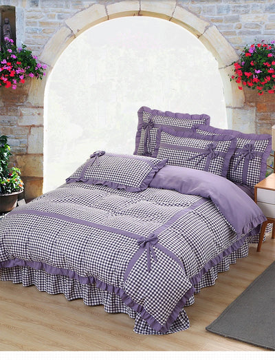 Conjunto de Pijama Cuadrille Estilo Princesa Coreano de 4 Piezas con Encaje - Image 10