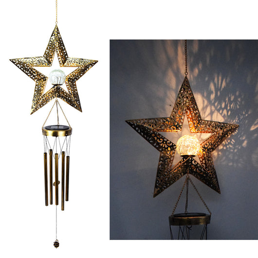 Campana de Viento Solar Luna y Sol con LED para Jardín - Image 8