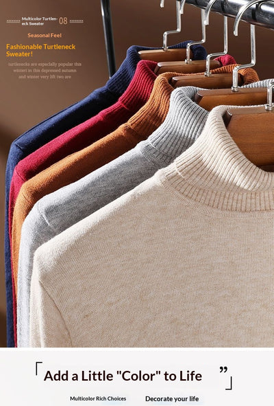 Suéter Tejido para Hombre Cuello Alto Cálido y Suave - Image 12