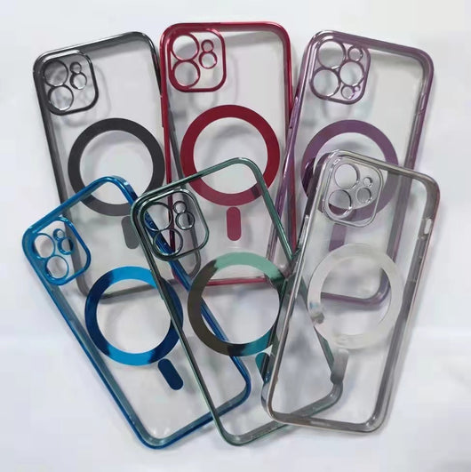 Funda Protectora Electrochapada con Cierre Magnético para Celular