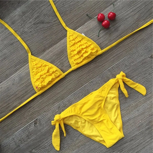 Traje de Baño Bikini con Volantes Múltiples para Niñas - Image 4