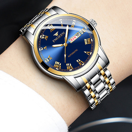 Reloj de Moda para Hombre con Banda de Acero Inoxidable y Esfera Luminosa