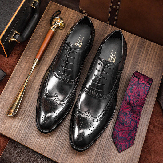 Zapatos de Cuero Nobuck para Hombre - Estilo Ejecutivo Inglés con Grabados Brogue - Image 6