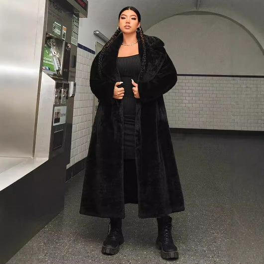 Abrigo Largo Elegante Estilo Europeo y Americano para Mujer