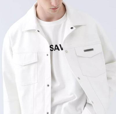 Chaqueta de Cuero PU Estilo Biker Retro Americano Unisex - Image 7